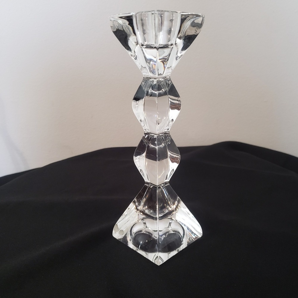 Lenox Full Lead Crystal Tapered Candle Holder 7.75" Tall EUC